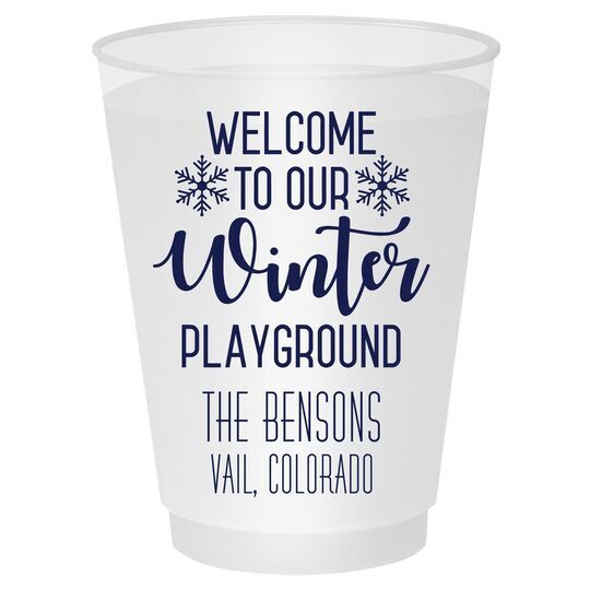 Welcome To Our Winter Playground Shatterproof Cups